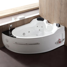 Load image into Gallery viewer, EAGO AM113ETL-L 5.5 ft Right Drain Corner Acrylic White Whirlpool Bathtub for Two