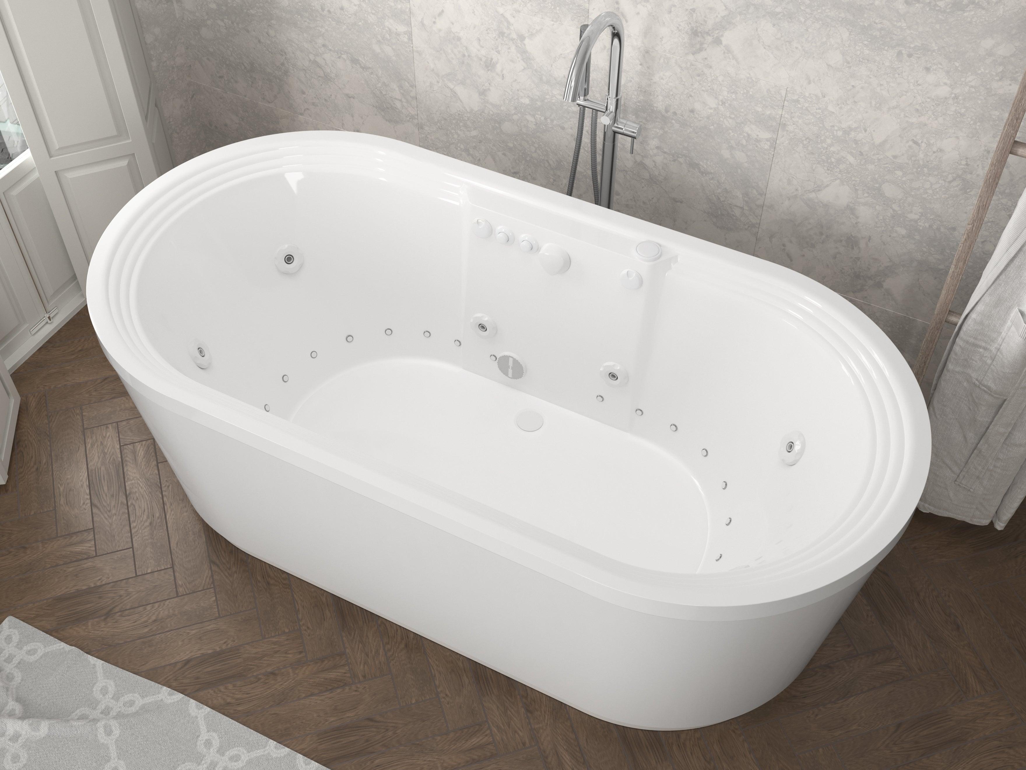 Atlantis Whirlpools Royale 34 x 67 Oval Freestanding Air & Whirlpool Water Jetted Bathtub