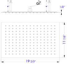 Load image into Gallery viewer, ALFI brand RAIN2012-PSS 20&quot; Rectangular Polished Solid Stainless Steel Ultra Thin Rain Shower Head