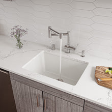 Load image into Gallery viewer, ALFI brand AB2418UD 24&quot; White Undermount / Drop In Fireclay Kitchen Sink