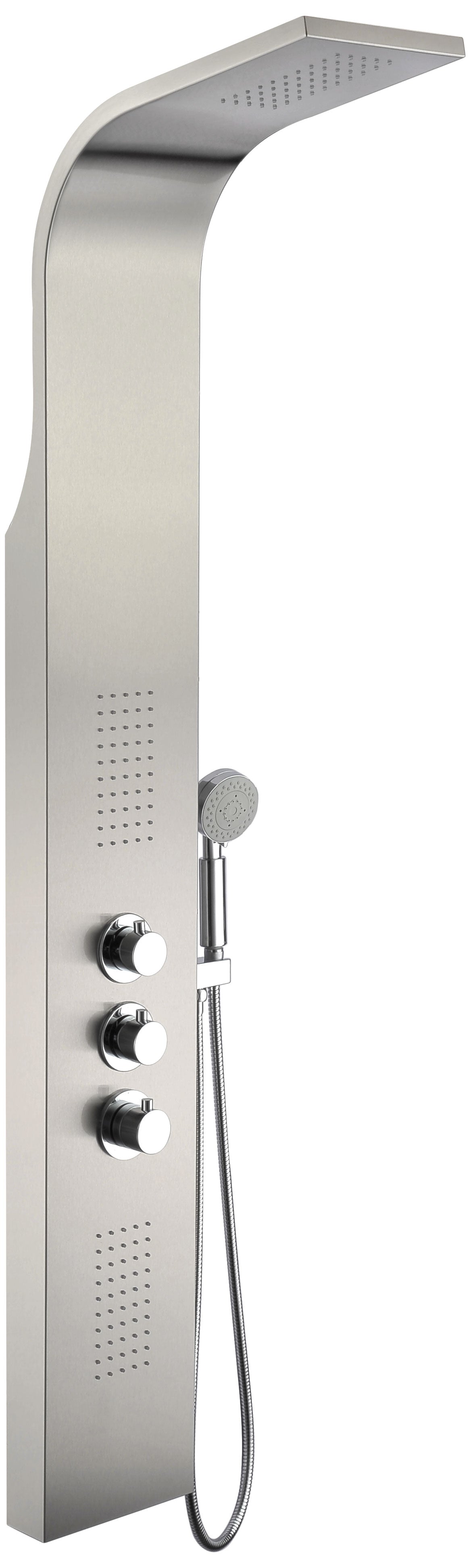 Arc 64 in. 2-Jetted Shower Panel with Heavy Rain Shower and Spray Wand ...