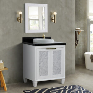 Bellaterra 31" Wood Single Vanity w/ Counter Top and Sink 400990-31-WH-BGRD