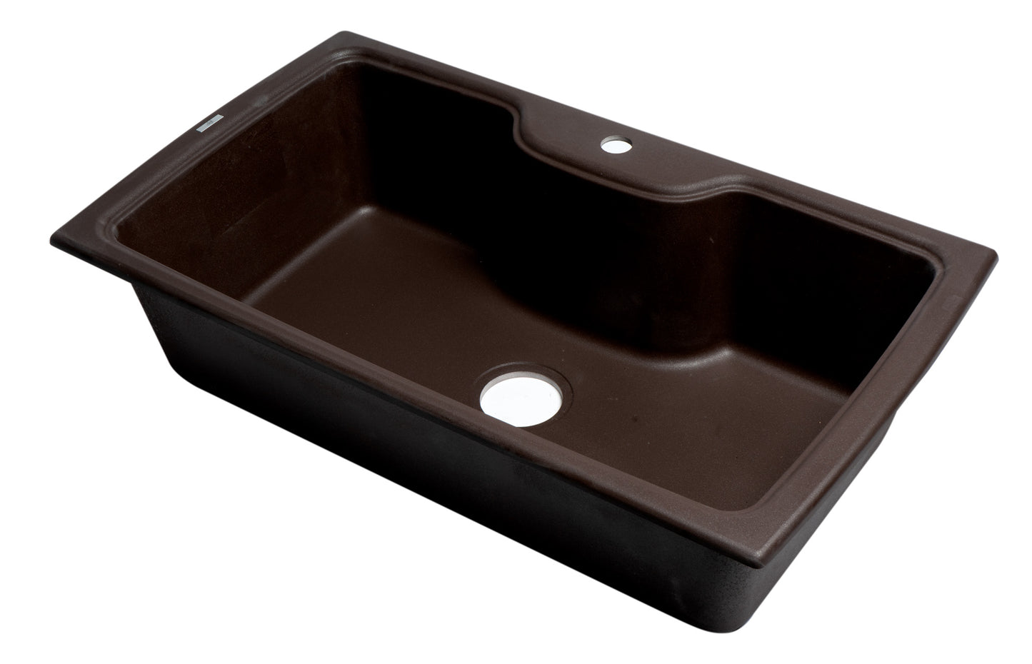 ALFI brand AB3520DI-C Chocolate 35" Drop-In Single Bowl Granite Composite Kitchen Sink