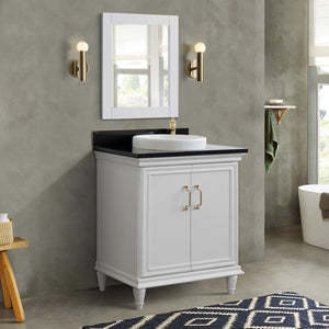 Bellaterra 31" Wood Single Vanity w/ Counter Top and Sink 400800-31-WH-BGRD