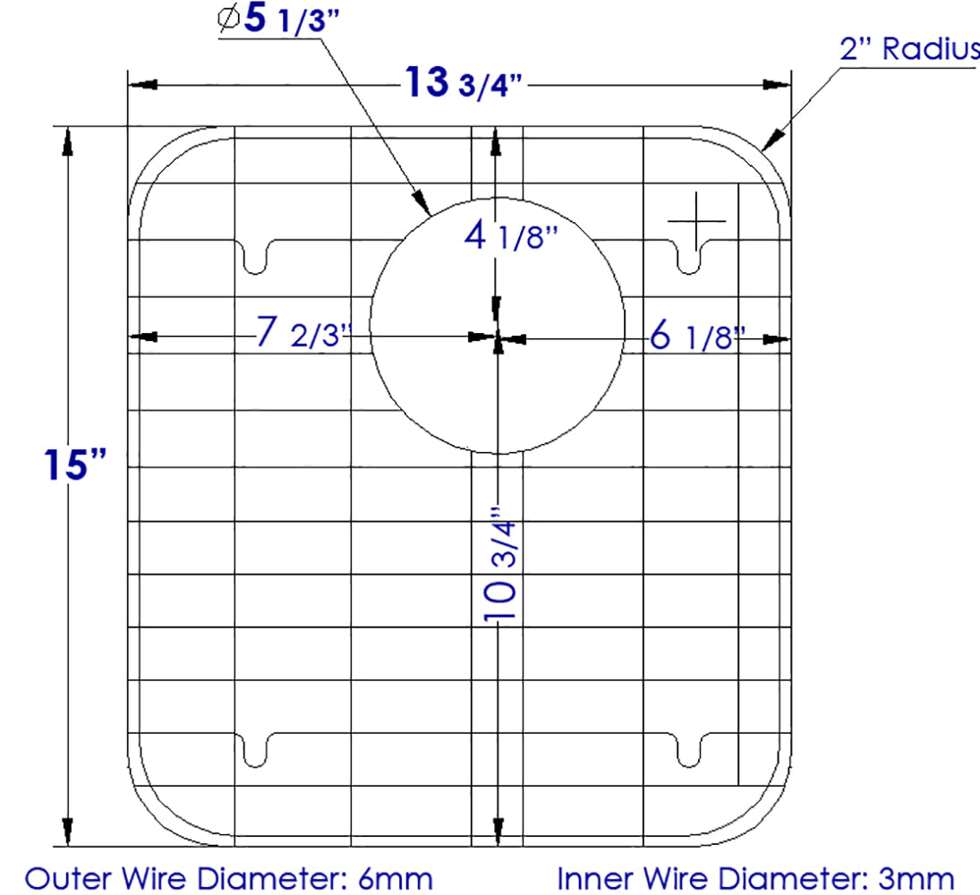 ALFI brand GR512L Left Side Solid Stainless Steel Kitchen Sink Grid