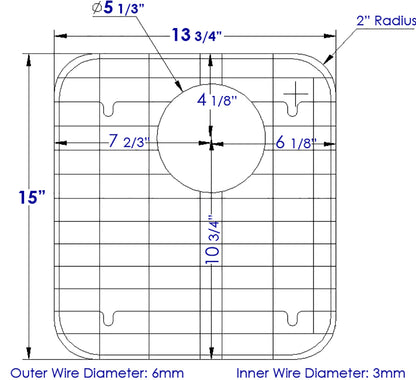 ALFI brand GR512L Left Side Solid Stainless Steel Kitchen Sink Grid