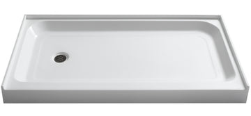 Tier 32 x 60 in. Left Drain Single Threshold Shower Base in White