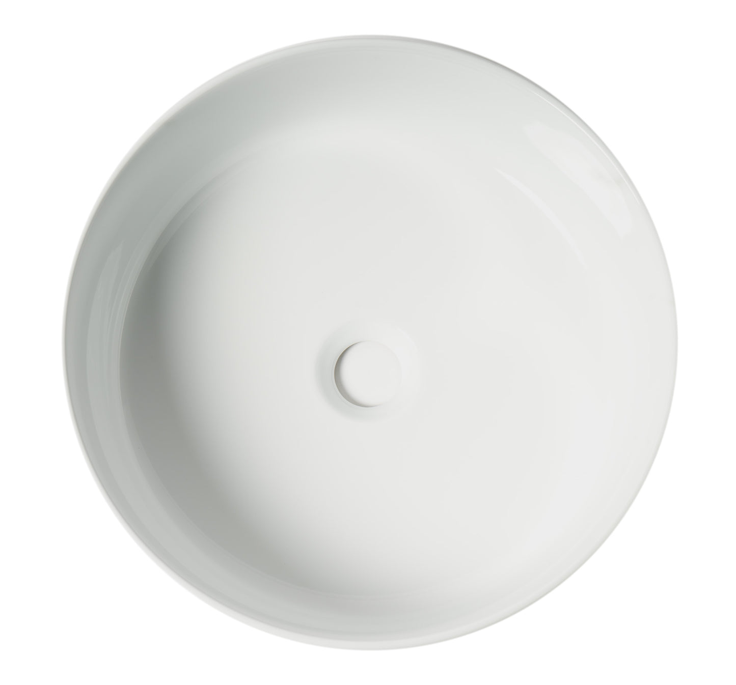 ALFI brand ABC907-W White 15" Round Above Mount Ceramic Sink