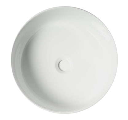 ALFI brand ABC907-W White 15" Round Above Mount Ceramic Sink