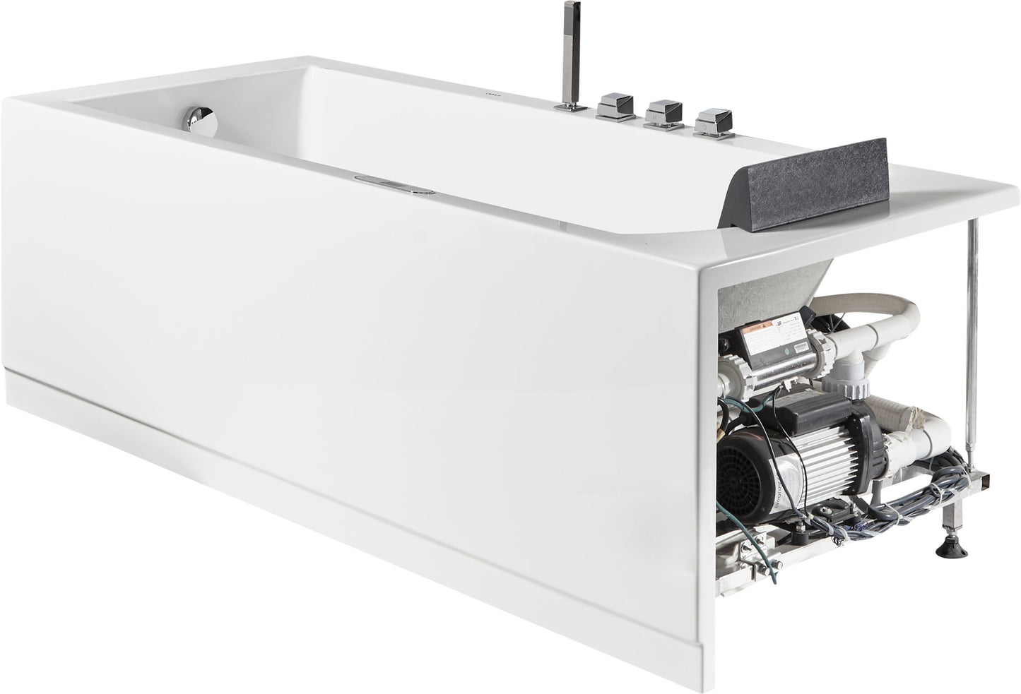 EAGO AM154ETL-L5 5 ft Acrylic White Rectangular Whirlpool Bathtub w Fixtures