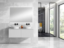 Load image into Gallery viewer, 48&quot; Bari Floating Vanity with Matching Top and Vessel SinkCeramic Sink in White, Grey or Green