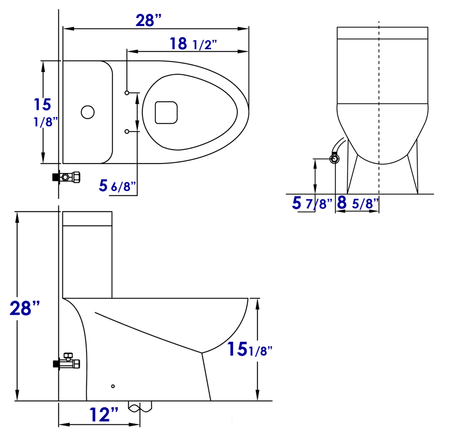 EAGO TB346 Modern Dual Flush One Piece Eco-friendly High Efficiency Low Flush Ceramic Toilet