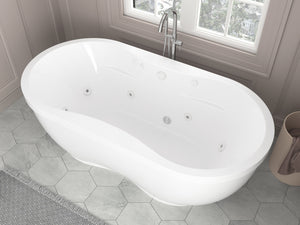 Atlantis Whirlpools Embrace 34 x 71 Oval Freestanding Whirlpool Jetted Bathtub 3471AW