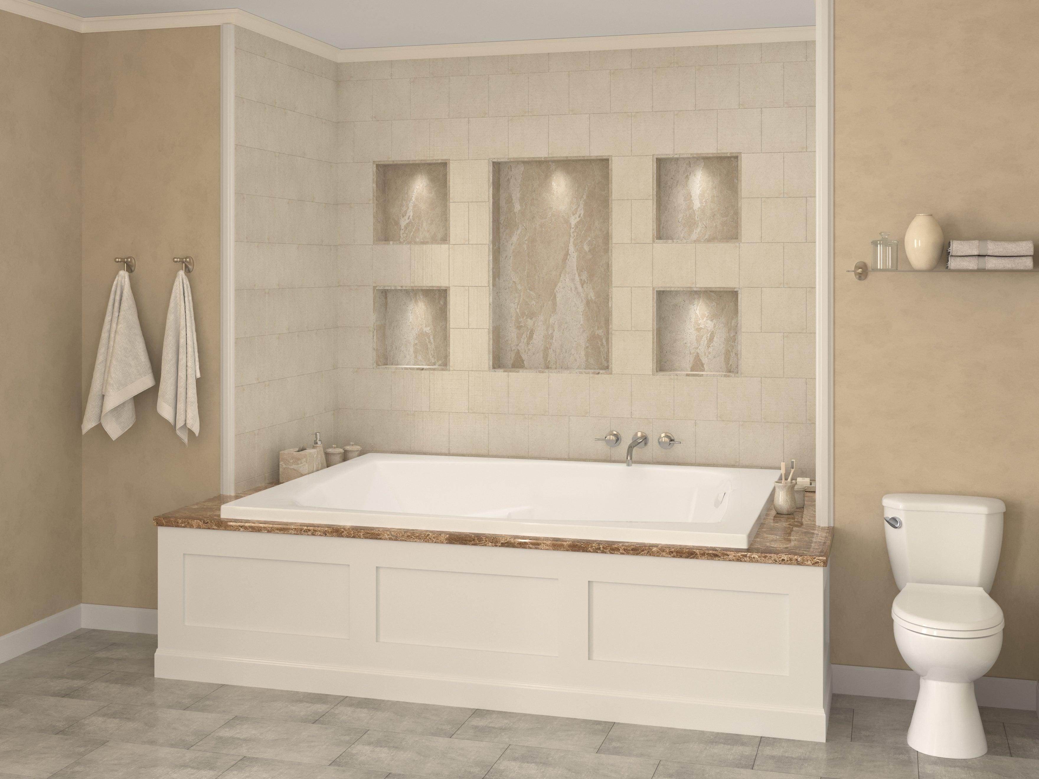 Atlantis Whirlpools Caresse 54 x 72 Rectangular Soaking Bathtub 5472CS