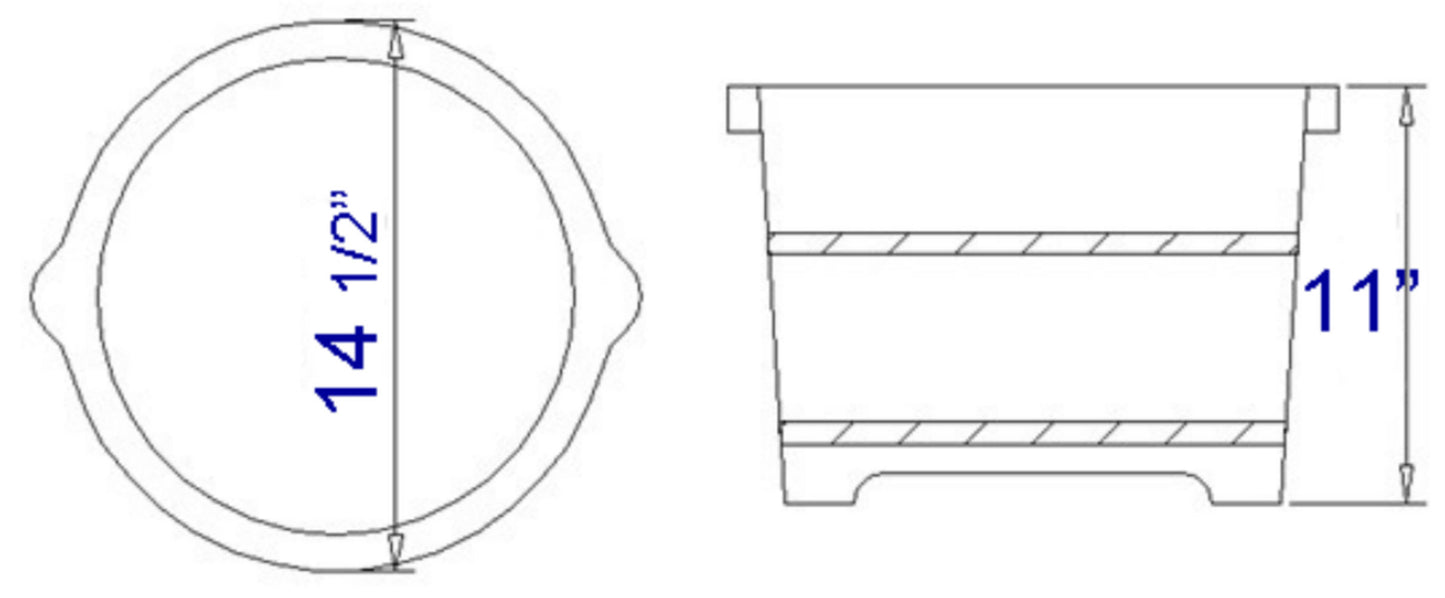 ALFI brand AB6604 Round Wooden Cedar Foot Soaking Tub