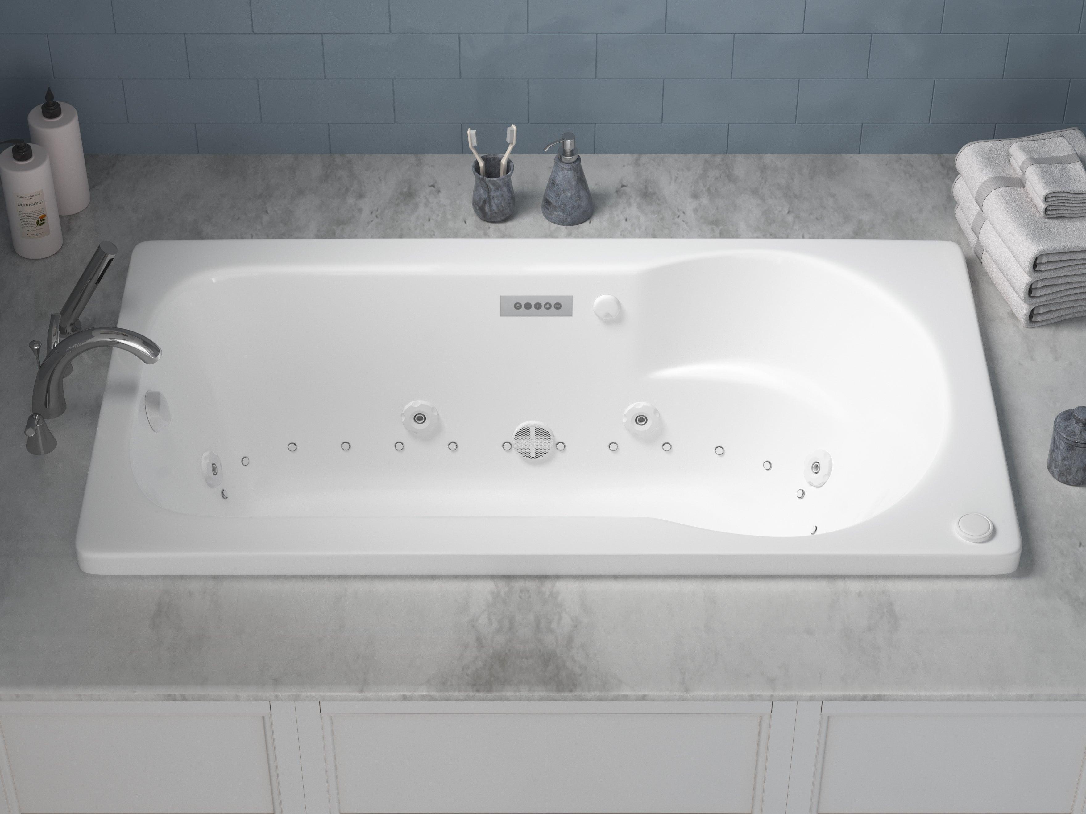 Atlantis Whirlpools Zepher Deluxe Series 31.625 x 59.5in. Air and Whirlpool Jetted Bathtub in White