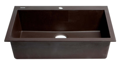 ALFI brand AB3020DI-C Chocolate 30" Drop-In Single Bowl Granite Composite Kitchen Sink