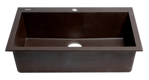 ALFI brand AB3020DI-C Chocolate 30" Drop-In Single Bowl Granite Composite Kitchen Sink