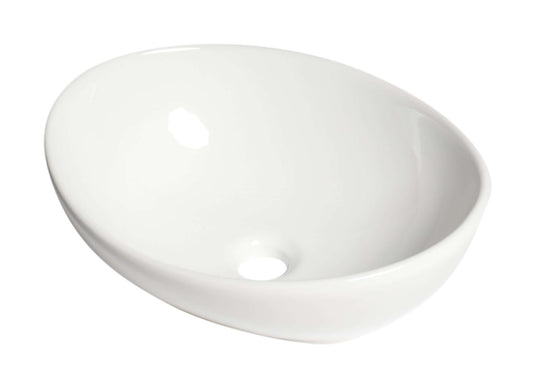 ALFI brand ABC913 White 16" Egg Shape Above Mount Ceramic Sink