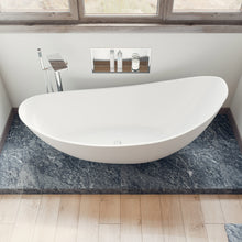 Load image into Gallery viewer, ALFI brand AB9951 73&quot; White Solid Surface Smooth Resin Soaking Slipper Bathtub