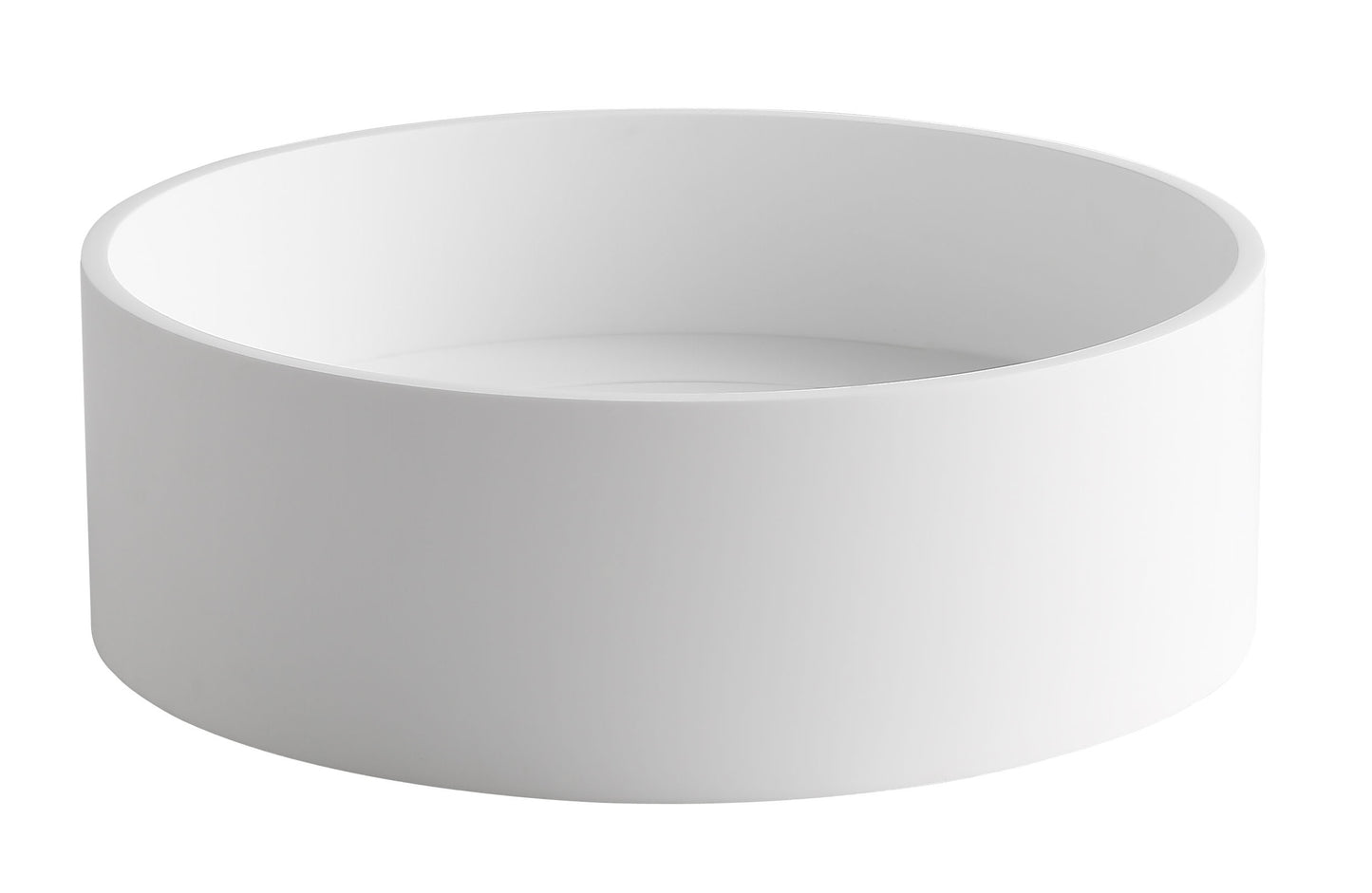 ALFI brand ABRS15R 15" Round White Matte Solid Surface Resin Sink