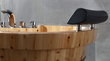 Load image into Gallery viewer, ALFI brand AB1130 65&quot; 2 Person Free Standing Cedar Wooden Bathtub with Fixtures &amp; Headrests