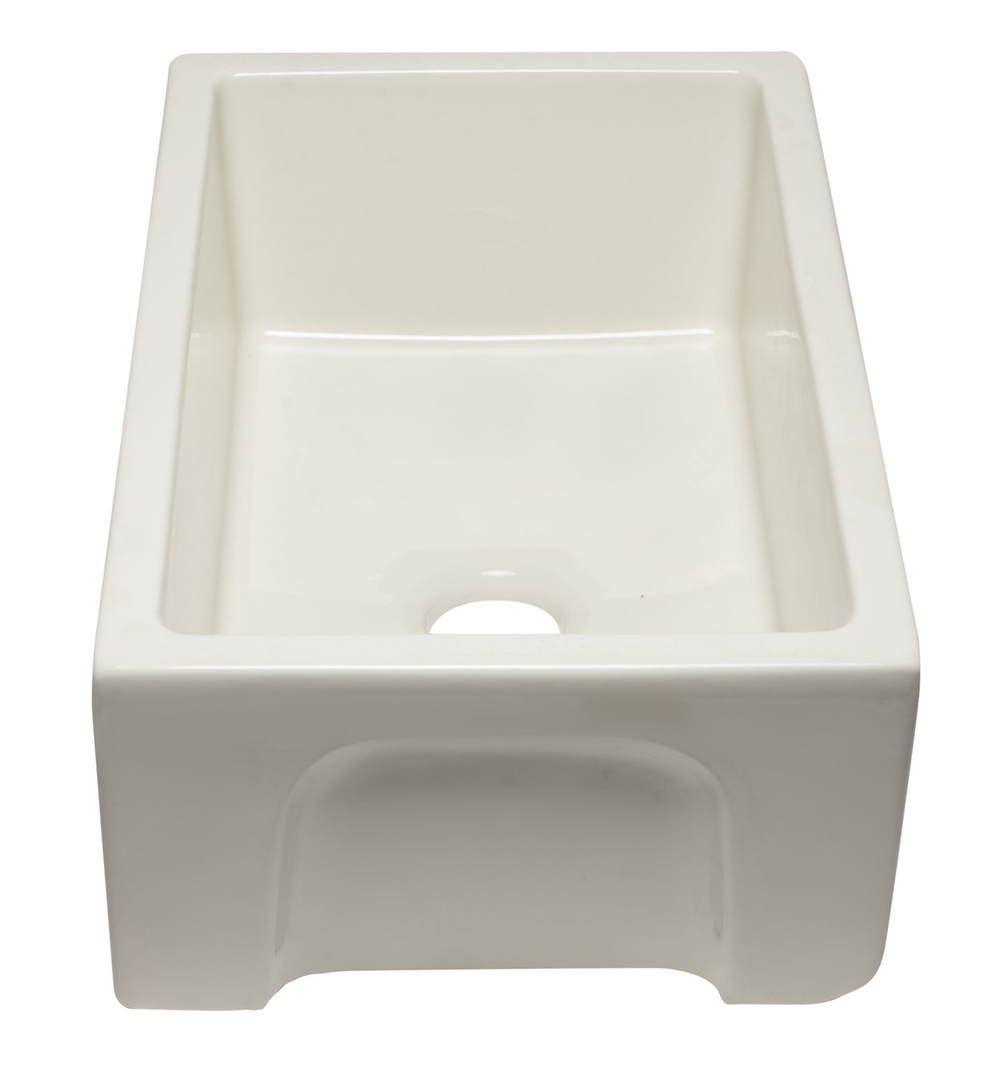 ALFI brand AB3018HS-B 30 inch Biscuit Reversible Smooth / Fluted Single Bowl Fireclay Farm Sink