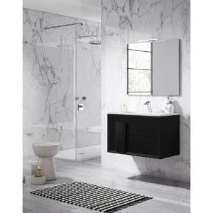 Lucena Bath 32" Décor Cristal Vanity in White, Black, Grey, White and Black, White and Grey or Black and Grey - The Bath Vanities