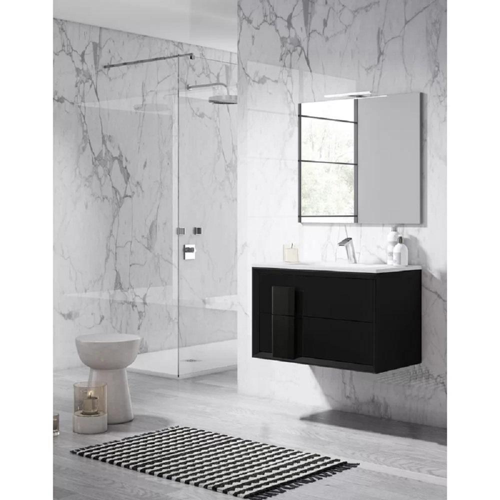 Lucena Bath 80" Décor Cristal Vanity in White, Black, Grey, White and Black or White and Grey - The Bath Vanities