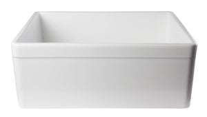 ALFI brand AB506-W White 26" Decorative Lip Apron Single Bowl Fireclay Farmhouse Kitchen Sink