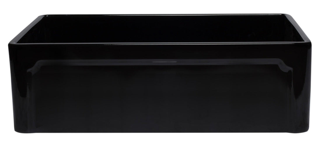 ALFI brand AB3320SB-BG 33 inch Black Reversible Single Fireclay Farmhouse Kitchen Sink