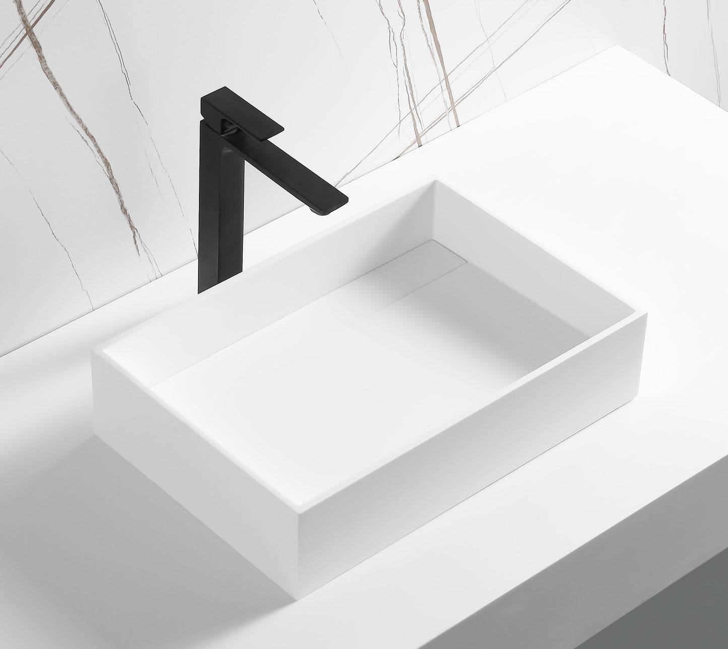 ALFI brand ABRS2014 20" x 14" White Matte Solid Surface Resin Sink