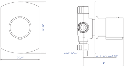 ALFI brand AB9101-PC Polished Chrome Modern Round 3 Way Shower Diverter