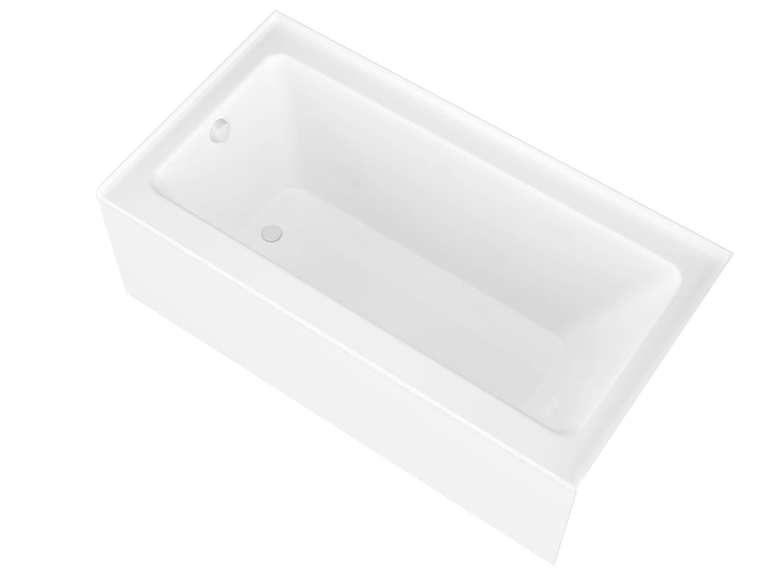 Anzzi 5 ft. Acrylic Rectangle Tub in White With 34 in. x 58 in. Frameless Tub Door
