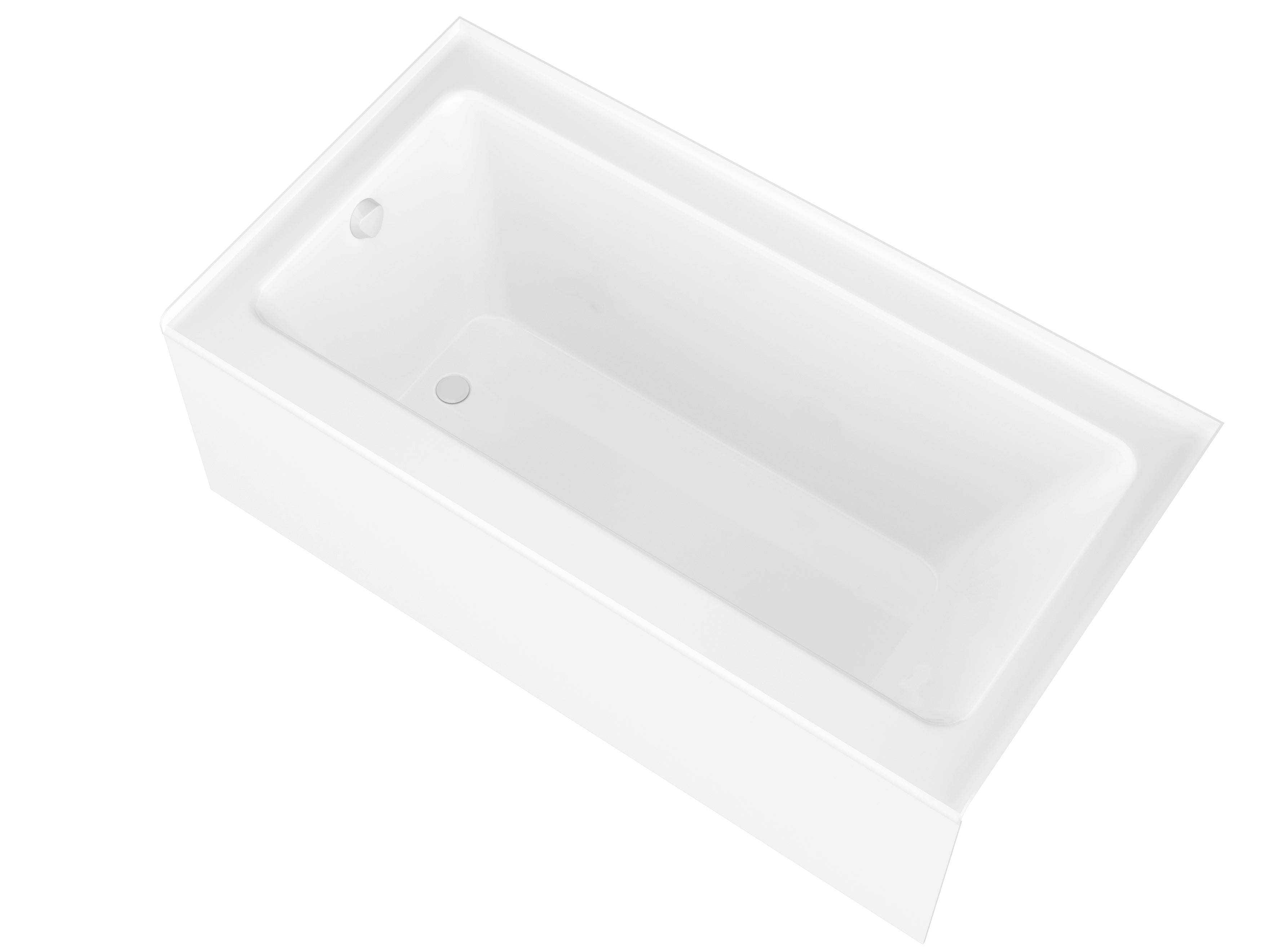 Anzzi 5 ft. Acrylic Rectangle Tub in White With 34 in. x 58 in. Frameless Tub Door