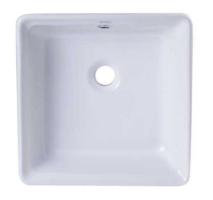 EAGO BA130  15" Square Ceramic Above Mount Bathroom Basin Vessel Sink