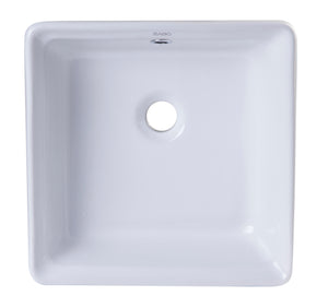 EAGO BA130  15" Square Ceramic Above Mount Bathroom Basin Vessel Sink