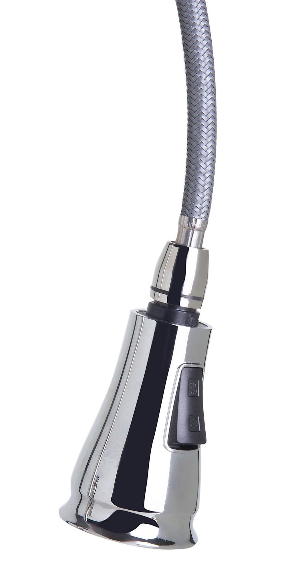 ALFI brand AB2043-PSS Traditional Solid Polished Stainless Steel Pull Down Kitchen Faucet