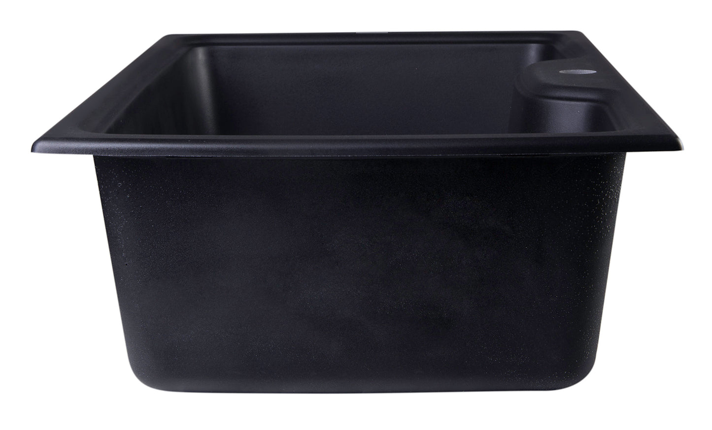 ALFI brand AB3520DI-BLA Black 35" Drop-In Single Bowl Granite Composite Kitchen Sink