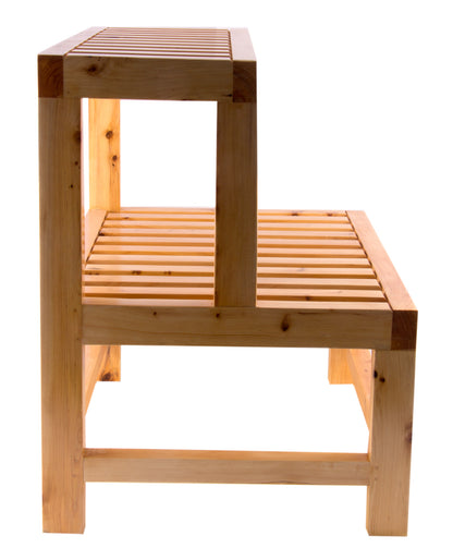 ALFI brand AB4402 20" Double Wooden Stepping Stool Multi-Purpose Accessory