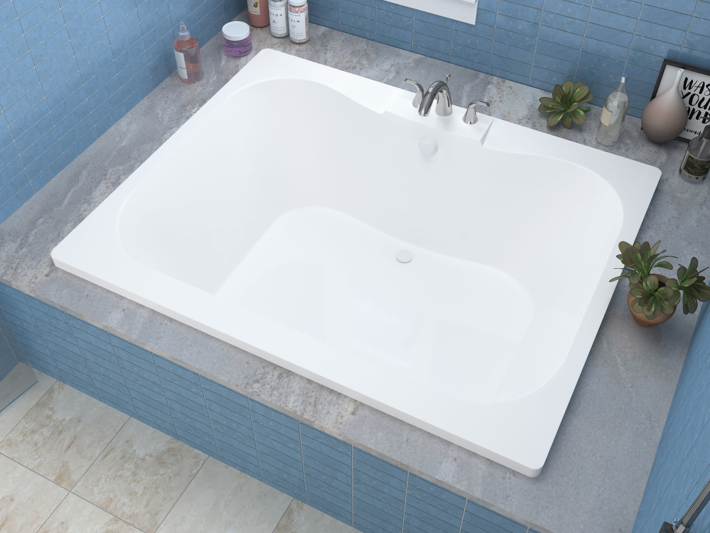 Atlantis Whirlpools Neptune 40 x 60 Rectangular Soaking Bathtub 4060NS