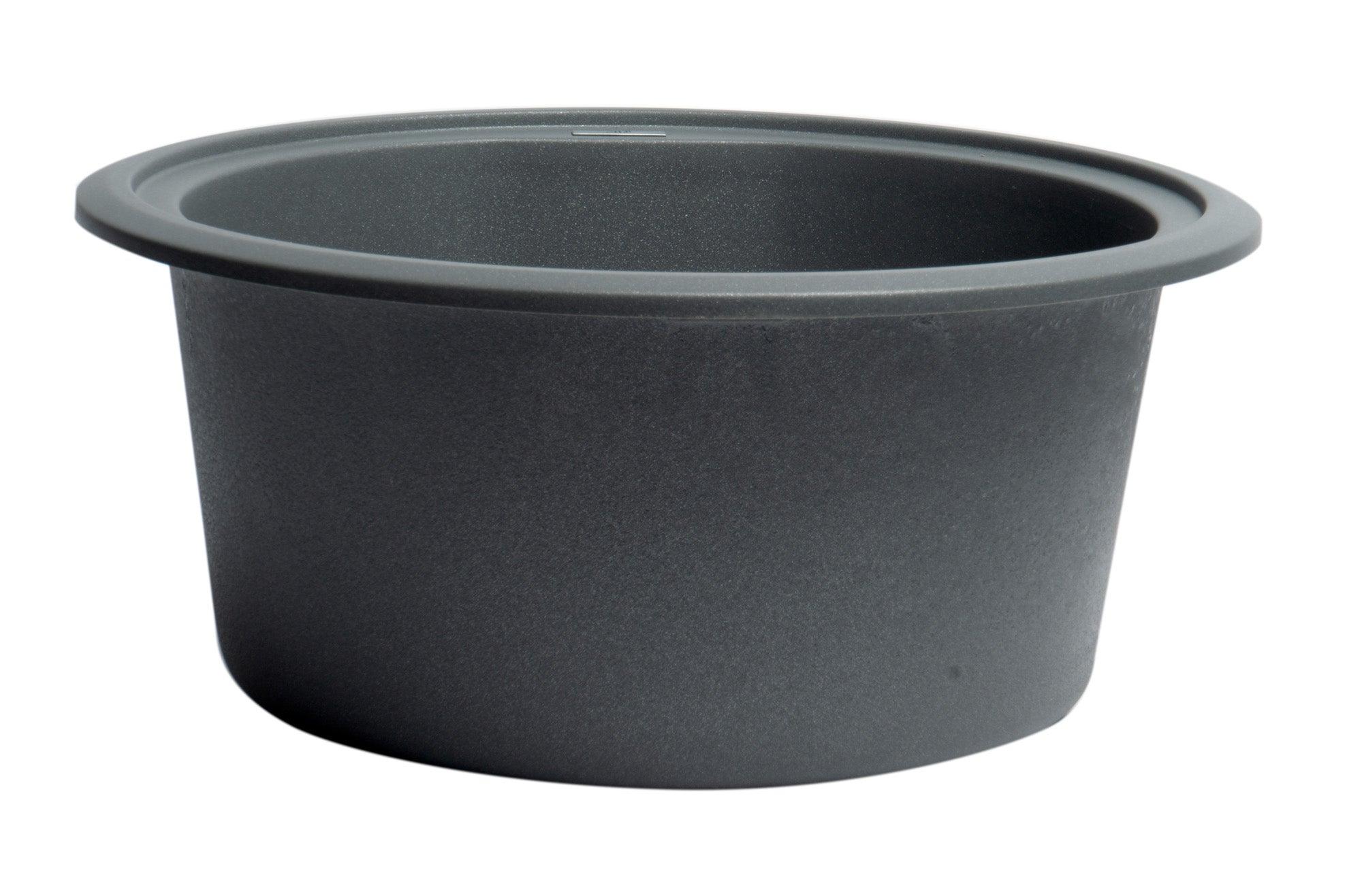 ALFI brand AB1717UM-T Titanium 17" Undermount Round Granite Composite Kitchen Prep Sink