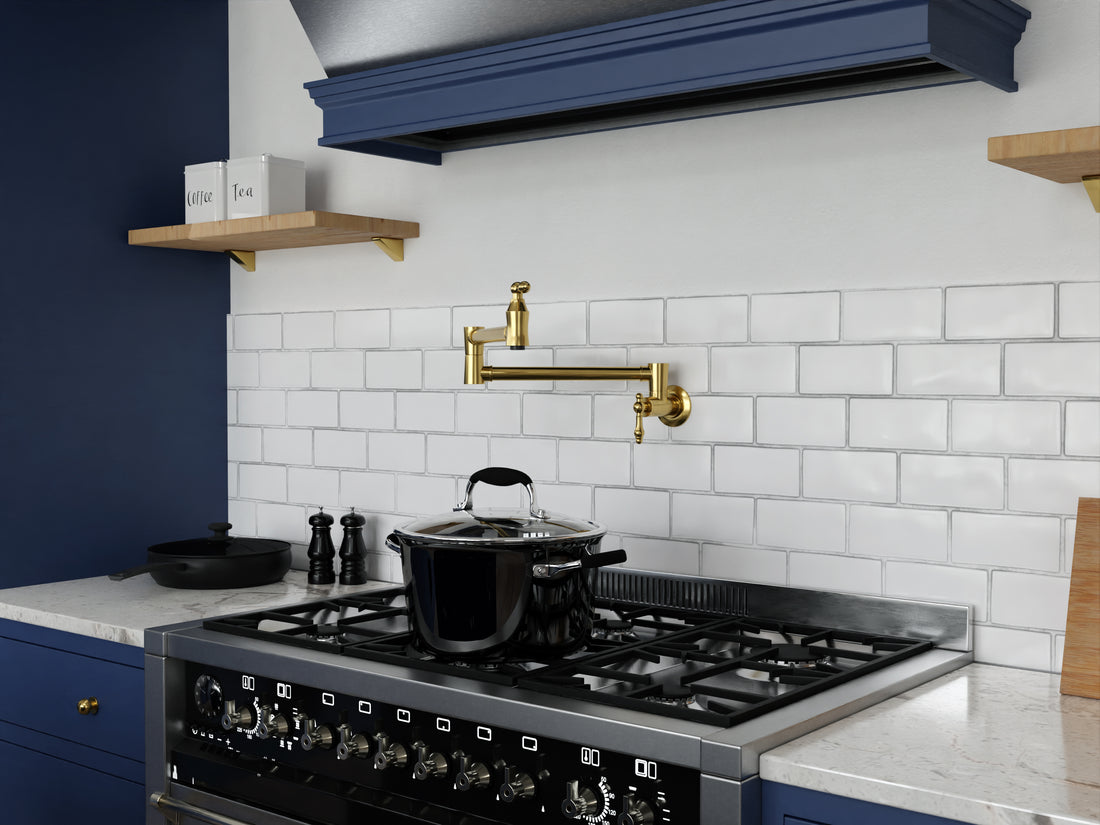 Marca 360-Degree 24" Wall Mounted Pot Filler with Dual Swivel