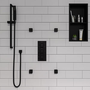 ALFI brand AB3820-BM Black Matte 2" Square Adjustable Shower Body Spray