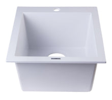 Load image into Gallery viewer, ALFI brand AB1720DI-W White 17&quot; Drop-In Rectangular Granite Composite Kitchen Prep Sink