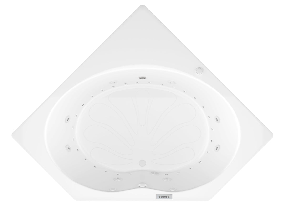 Atlantis Whirlpools Eclipse Deluxe Series 63.625 x 85in. Air and Whirlpool Jetted corner Bathtub in White