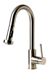 ALFI brand ABKF3262-BN Brushed Nickel Sensor Gooseneck Pull Down Kitchen Faucet