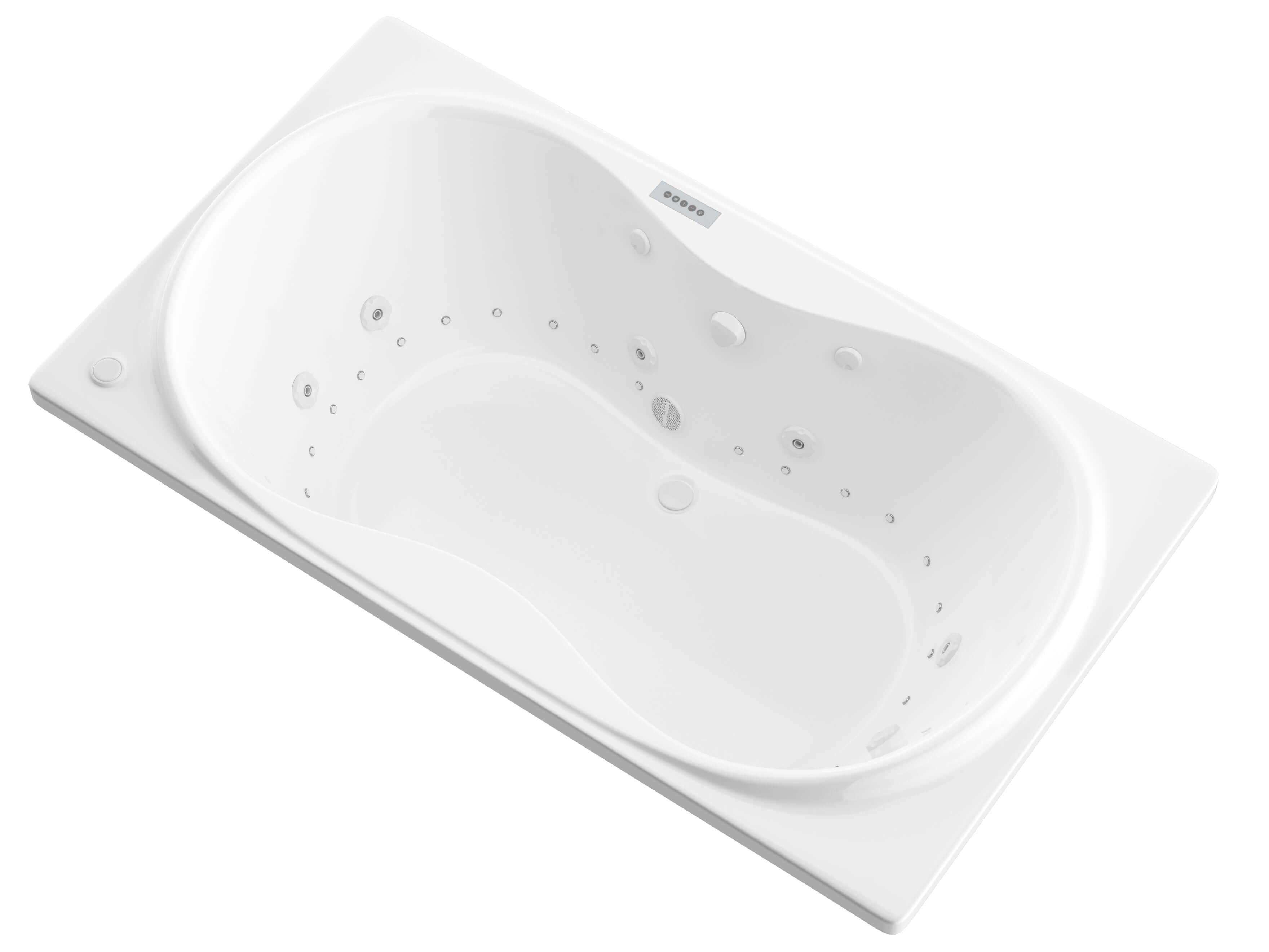 Atlantis Whirlpools Whisper Deluxe Series 41.5 x 71.75in. Air and Whirlpool Jetted Bathtub in White