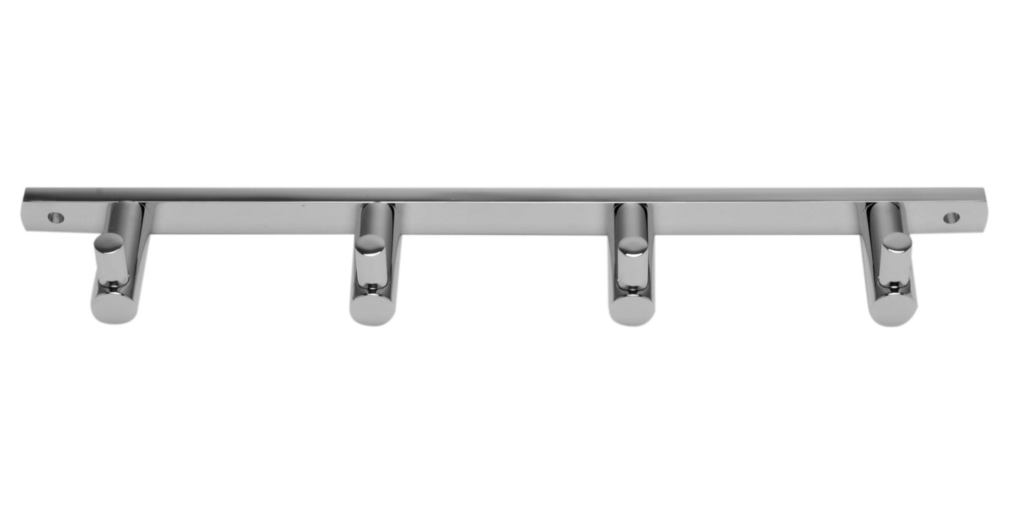 ALFI brand AB9528 Polished Chrome Wall Mounted 4 Prong Robe / Towel Hook Bathroom Accessory