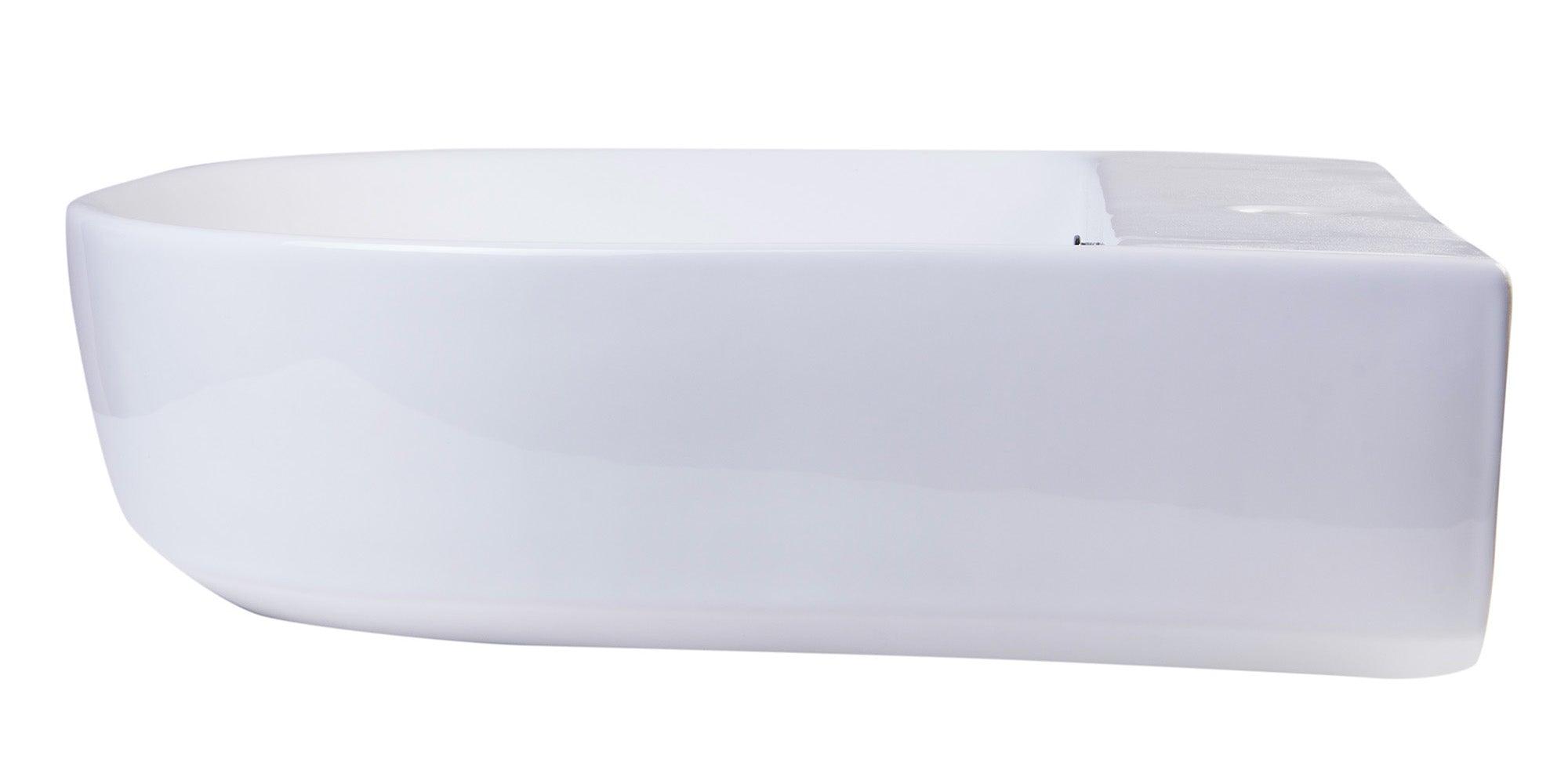 ALFI brand AB110  20" White D-Bowl Porcelain Wall Mounted Bath Sink